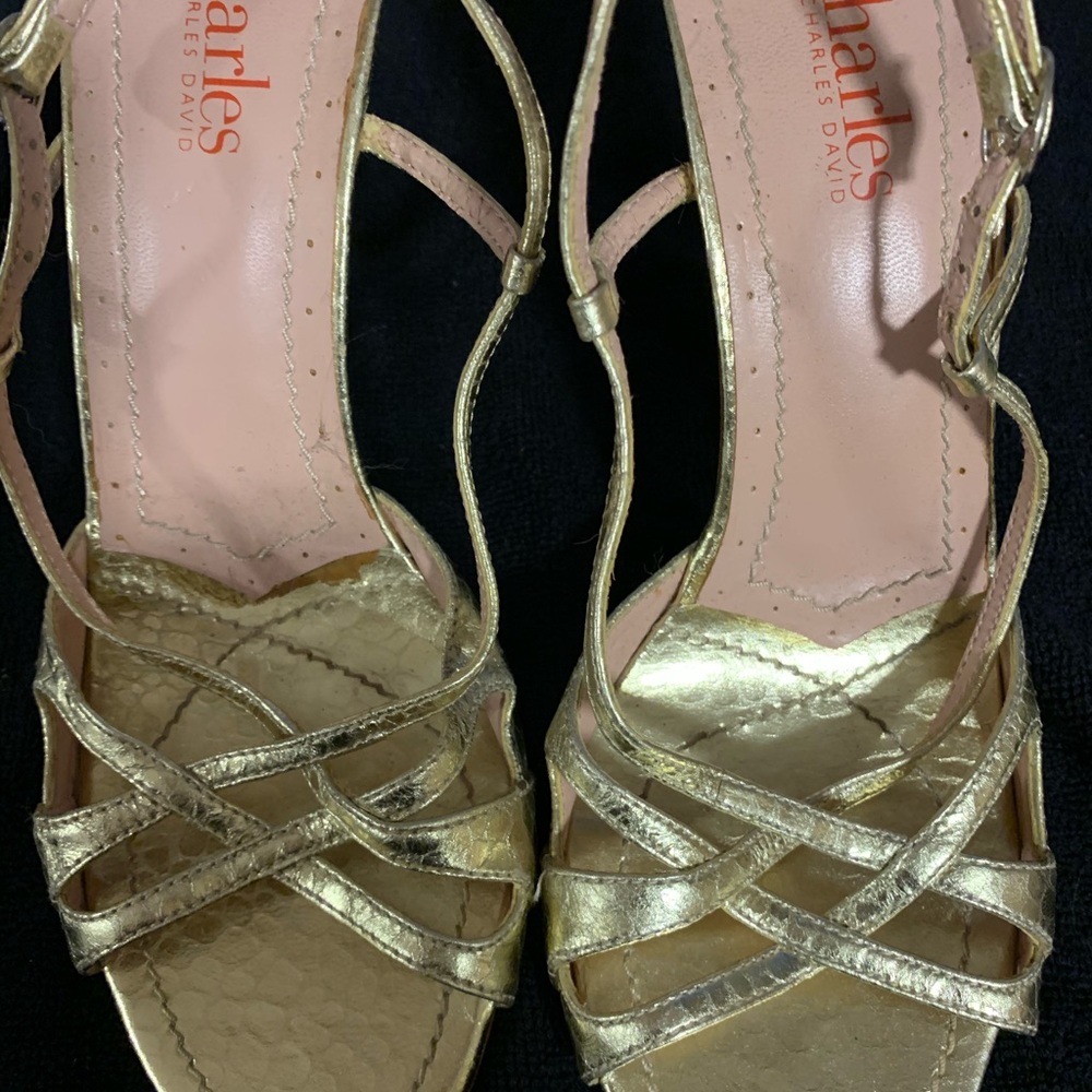 Charles by Charles David gold heels size 7 1/2